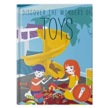 Load image into Gallery viewer, Discover the Wonders of Toys is an non-fiction interactive children science book with sound effect that are great for children K-6. Educational Screen free activity. Listen to the talking pen read narration, dialogue, sound effect, and music.