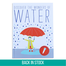 Load image into Gallery viewer, Discover the Wonders of Water is an non-fiction interactive children science book with sound effect that are great for children K-6. Educational Screen free activity. Listen to the talking pen read narration, dialogue, sound effect, and music.