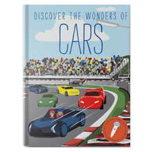 Load image into Gallery viewer, Discover the Wonders of Cars is an non-fiction interactive children science book with sound effect that are great for children K-6. Educational Screen free activity. Listen to the talking pen read narration, dialogue, sound effect, and music.