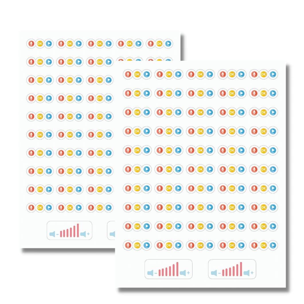 The recording stickers when used with the talking pen allow the users to turn any book into a “talking book”